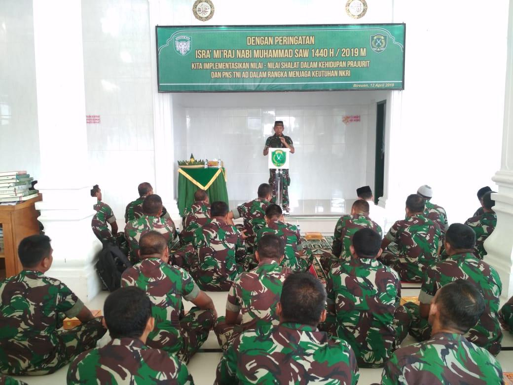 Peringati Isra Mi’raj, Kodim 0111/Bireuen Sekaligus Gelar Acara Syukuran HUT ke-12