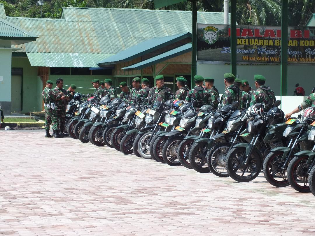 Kodim 0117/Atam Gelar Apel Pengecekan Kendaraan Dinas Inventaris