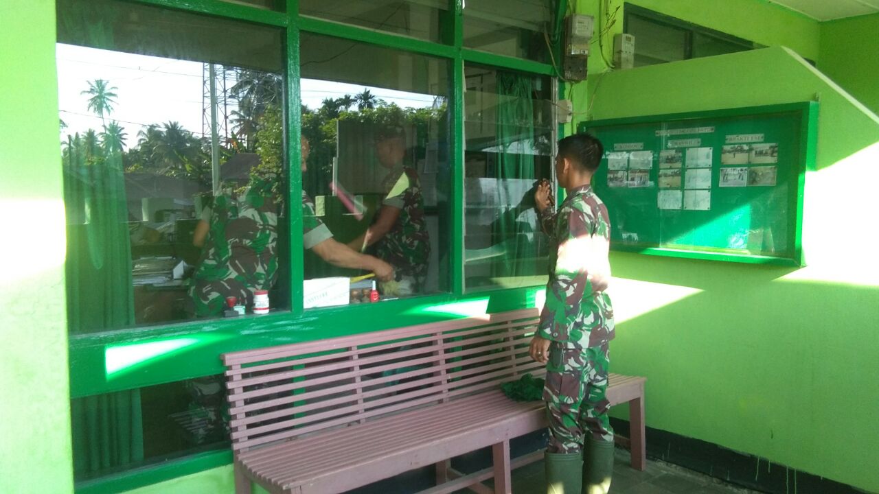 Koramil 04/Peudada Laksanakan Pembersihan Pangkalan