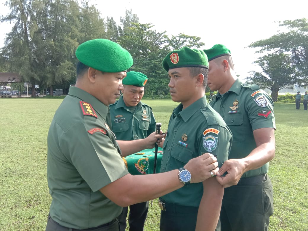 Prajurit TNI Kodim Aceh Jaya Naik Pangkat