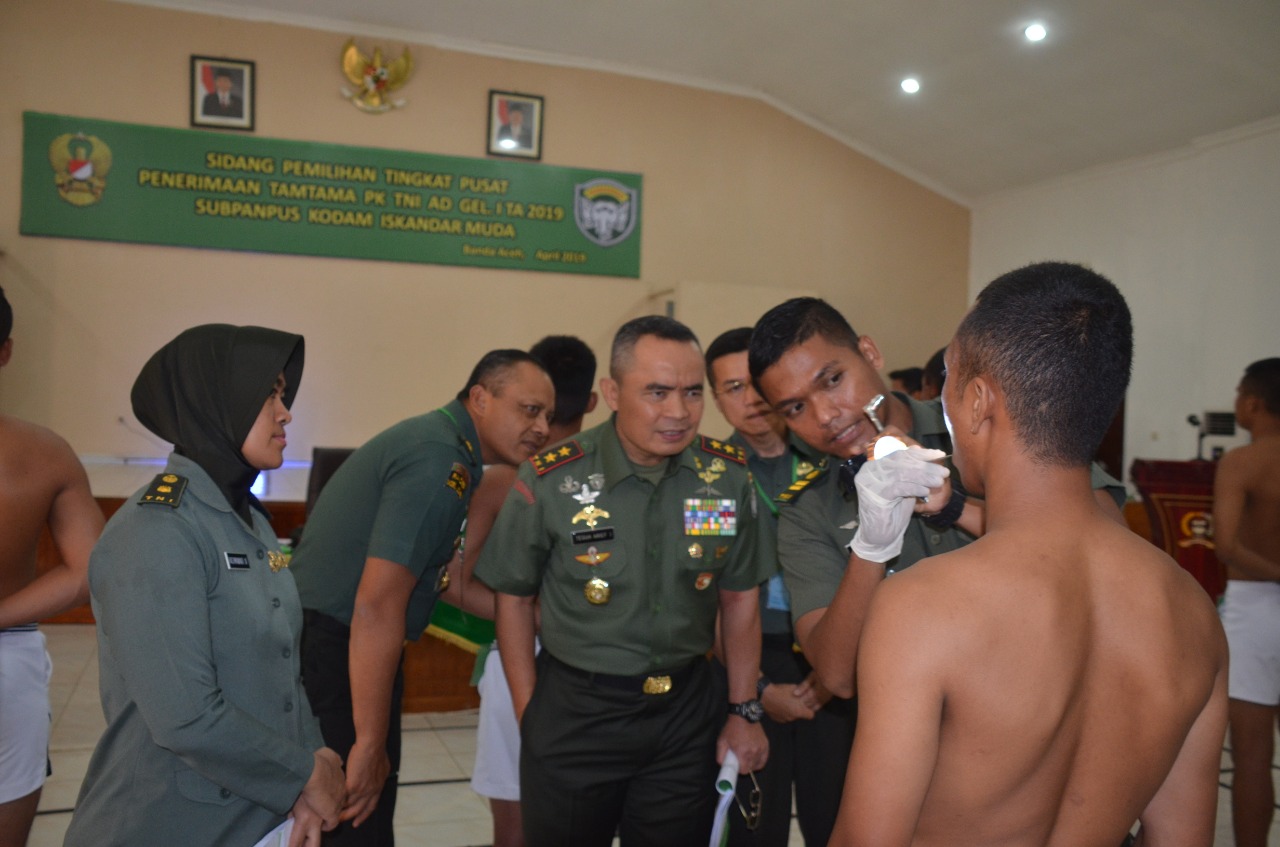 Pangdam IM Pimpin Sidang Pantukhir Cata PK TNI AD Ta. 2019