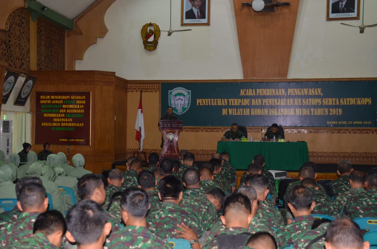 Kodam IM Gelar Acara Binwas Luhpadu Serta Peninjauan ke Satops dan Satdukops