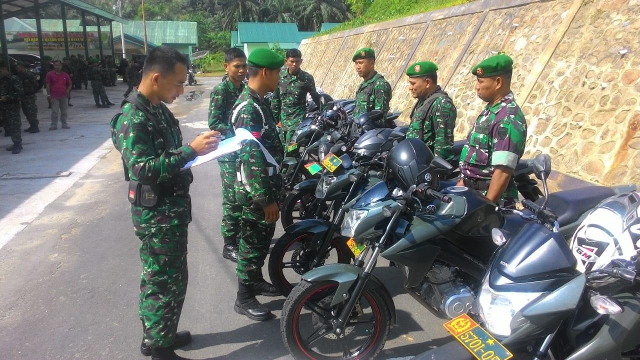 Kodim 0117/Atam Gelar Apel Pengecekan Kendaraan Dinas