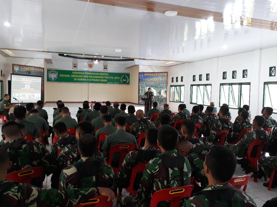 Korem 012/TU Laksanakan Bintal Fungsi Komando