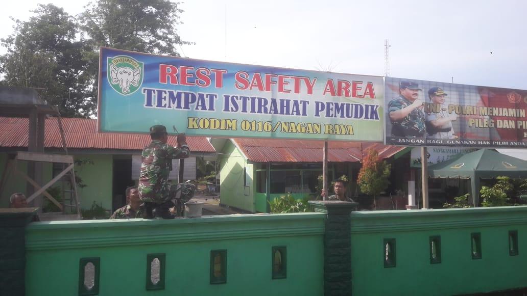 Jelang Arus Mudik, Kodim Nagan Raya Dirikan Rest Area