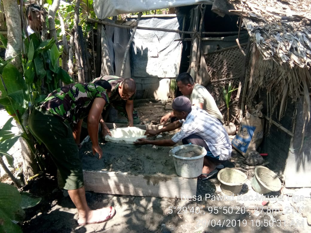 Kodim Pidie Terus Kejar Target Pembangunan Jamban Untuk Masyarakat Miskin