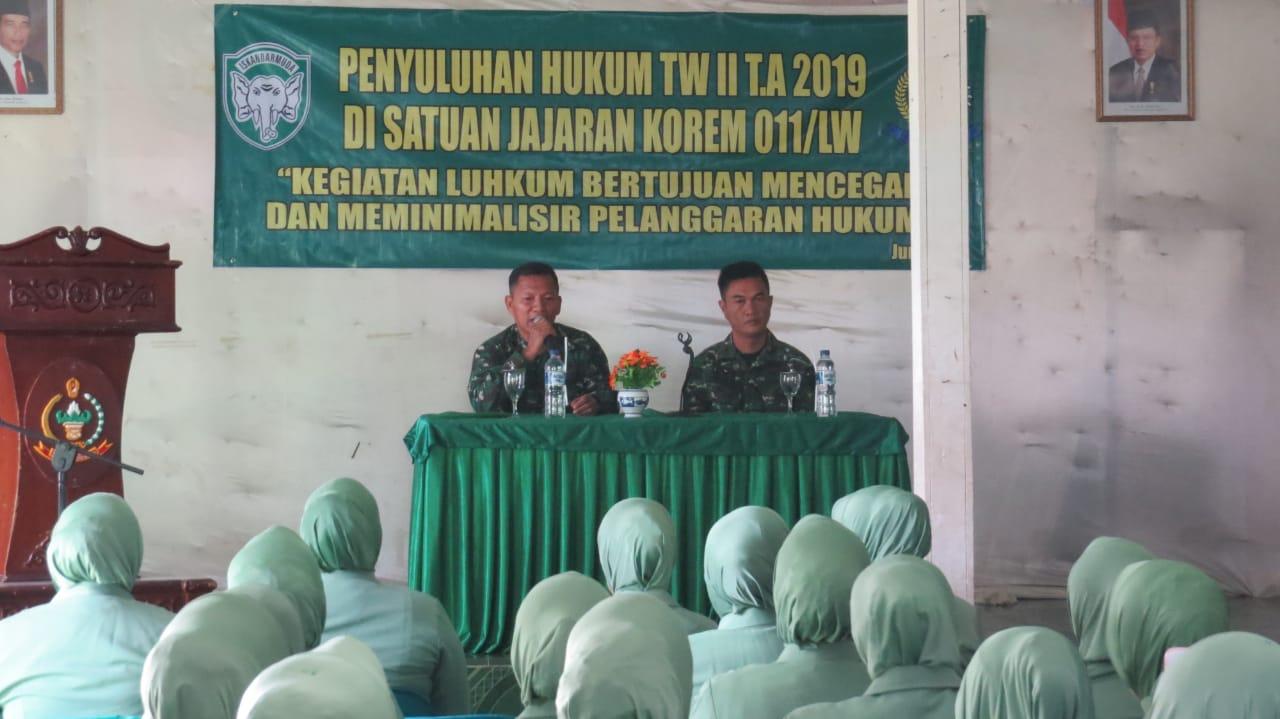 Kumdam IM Selenggarakan Penyuluhan Hukum di Kodim Aceh Tengah
