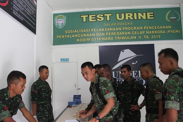 Cegah Penyalahgunaan Narkoba Kodim 0116/Nagan Raya Gelar Cek Urine