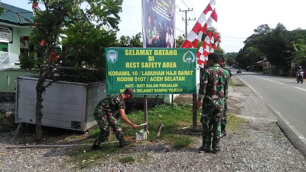 Kodim 0107/Aceh Selatan Siapkan Rest Safety Area Untuk Pemudik Lebaran 2019