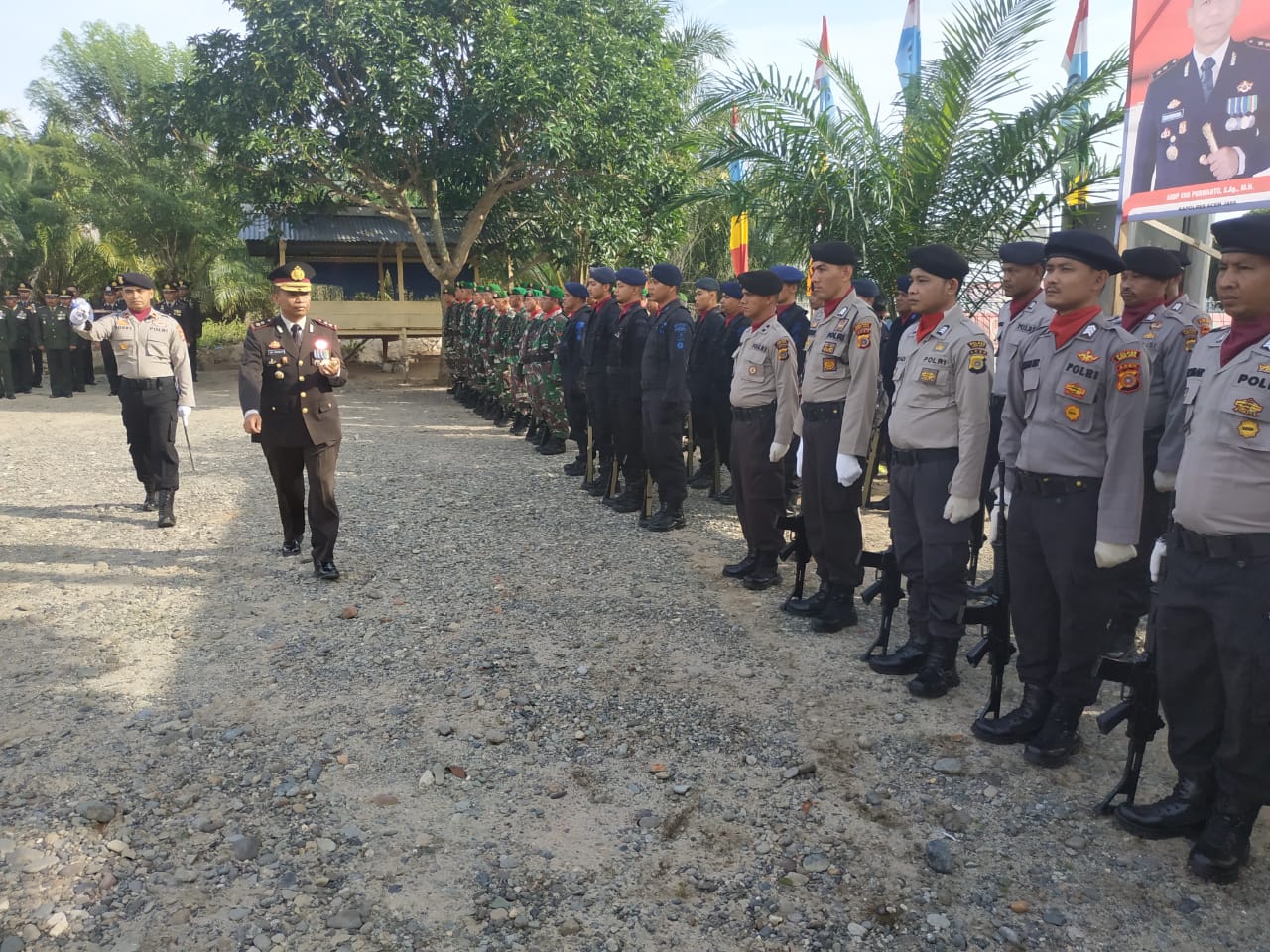 Personil Kodim Aceh Jaya Hadiri Upacara HUT Bhayangkara