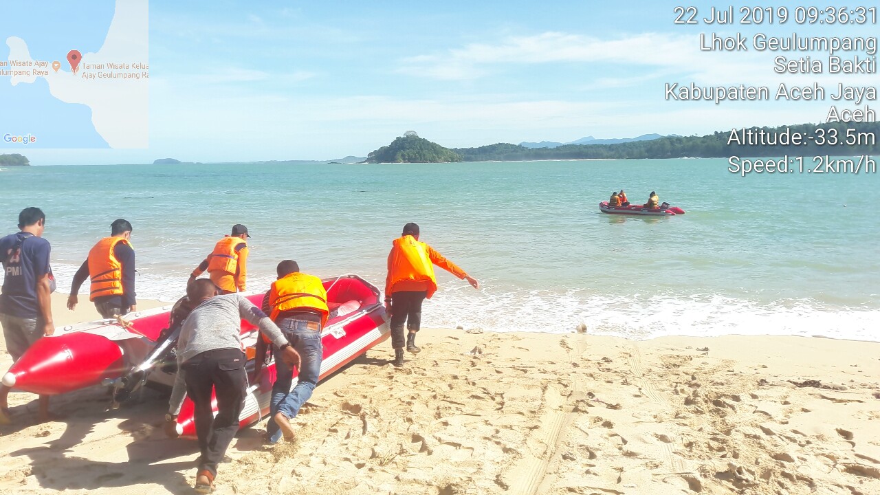 Koramil Lageun Bantu Pencarian Korban Tenggelam