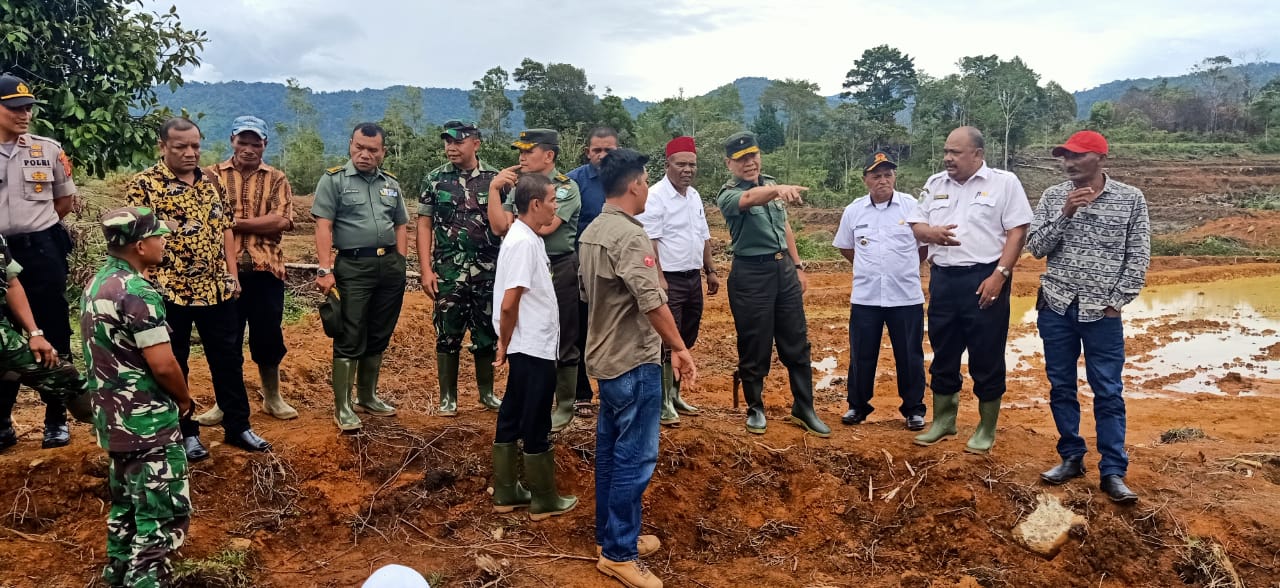 Tim Wasev Cetak Sawah Mabesad Kunjungi Lokasi Cetak Sawah Kodim 0102/ Pidie