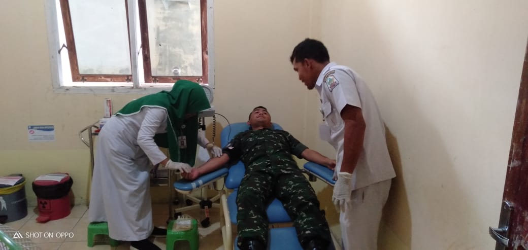 Kodim 0109/Aceh Singkil Sambut HUT TNI ke – 74 dengan Donor Darah