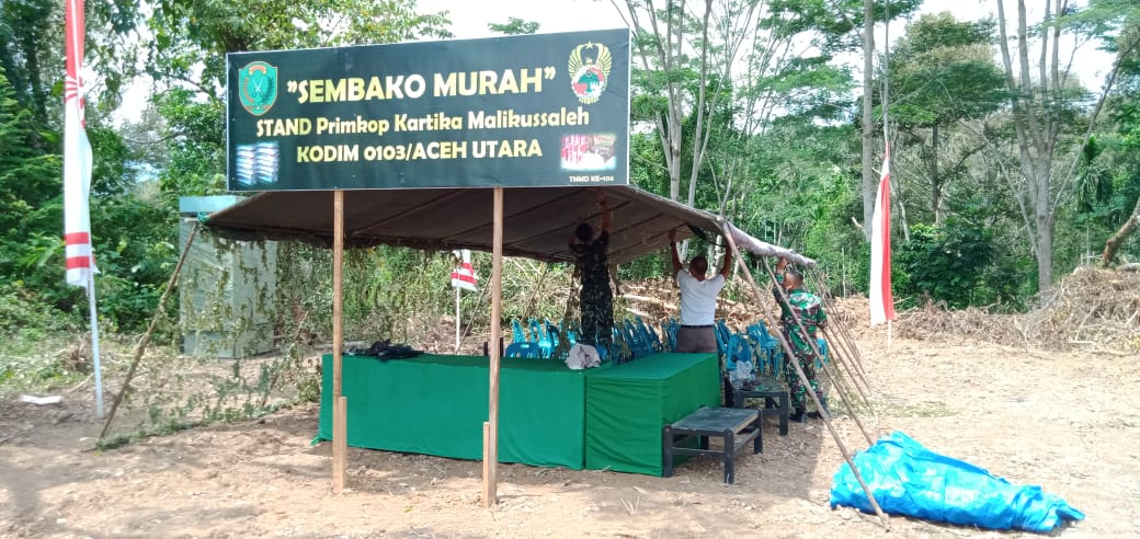 Sembako Murah Dipembukaan TMMD ke 106 Kodim 0103/Aut