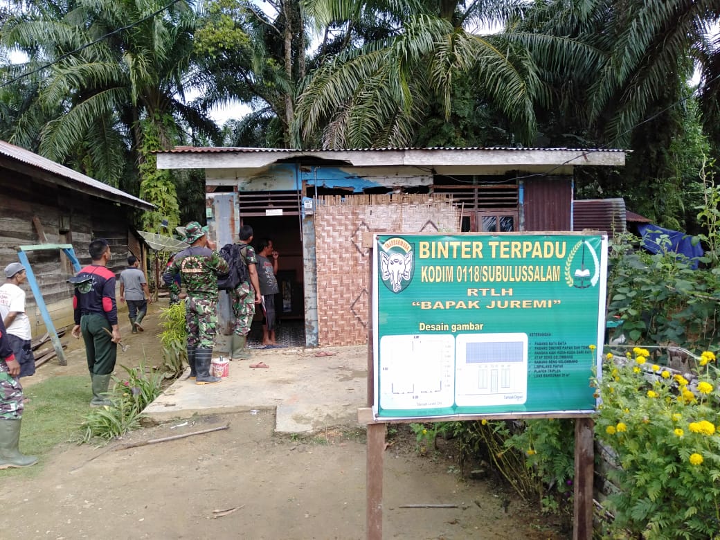 Dalam Rangka Binter Terpadu TA 2019, Kodim 0118/Subulussalam Bedah RTLH