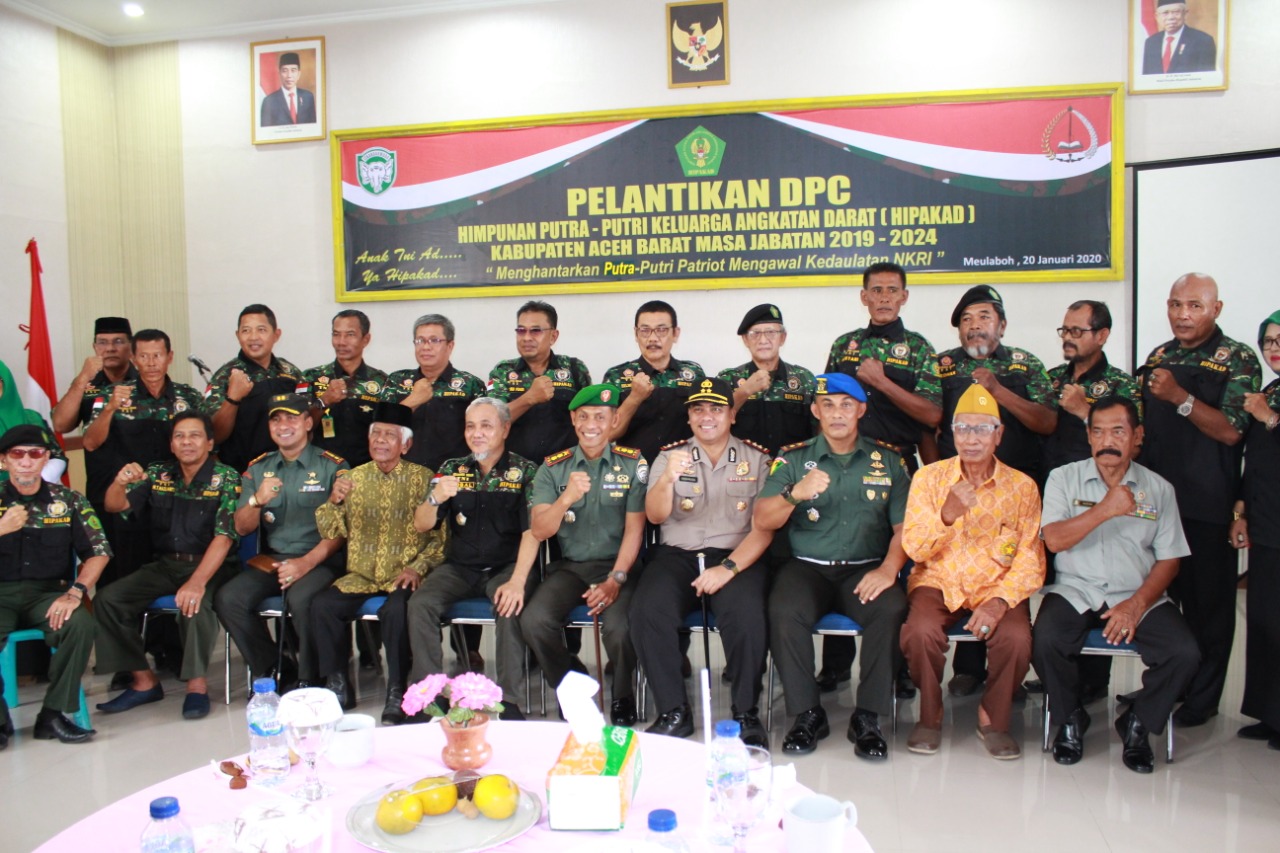 Dandim 0105/Abar Hadiri Pelantikan DPC Hipakad Aceh Barat