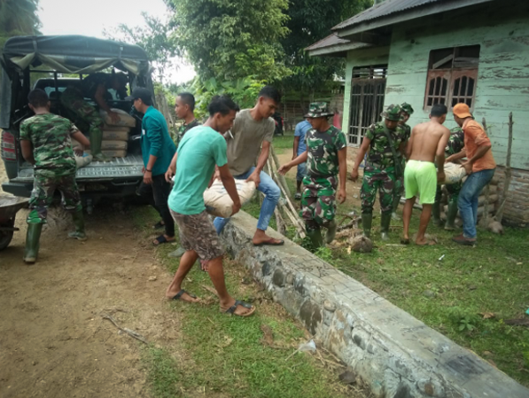 Satgas TMMD Kodim 0104/Atim Mulai Bangun Lapangan Volly di Paya Dua