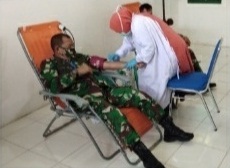 Kegiatan Donor Darah Dalam Rangka Membantu Ketersediaan Darah Pmi akibat Pandemi Covid-19 Di Paldam Iskandar Muda.