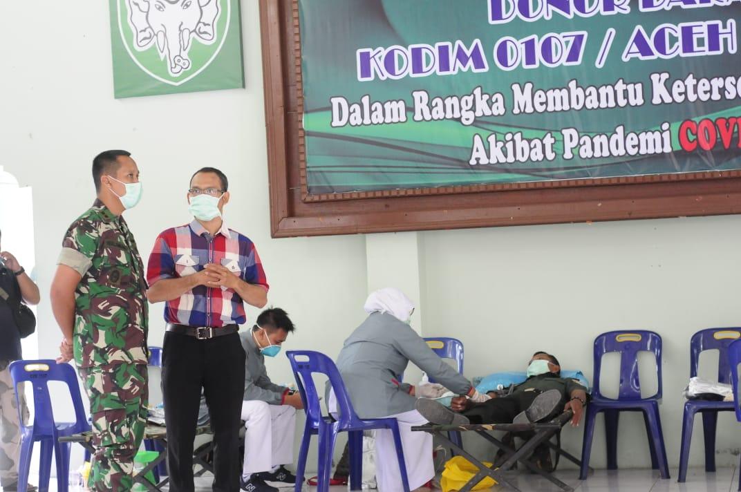 Membantu Kesedian Darah di PMI, Kodim 0107 Aceh Selatan Gelar Donor Darah 