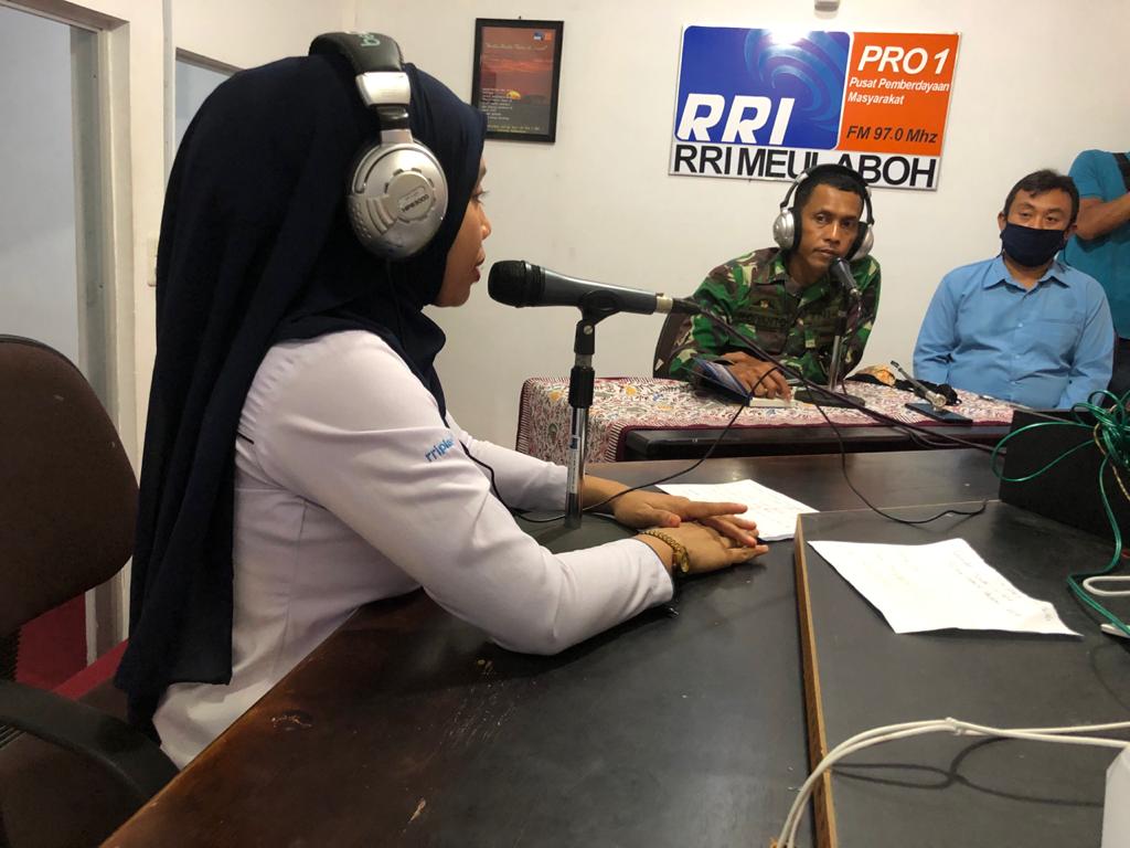 Melalui LPP RRI Meulaboh, Dandim Aceh Barat Sosialisasi dan Edukasi Cegah Covid-19