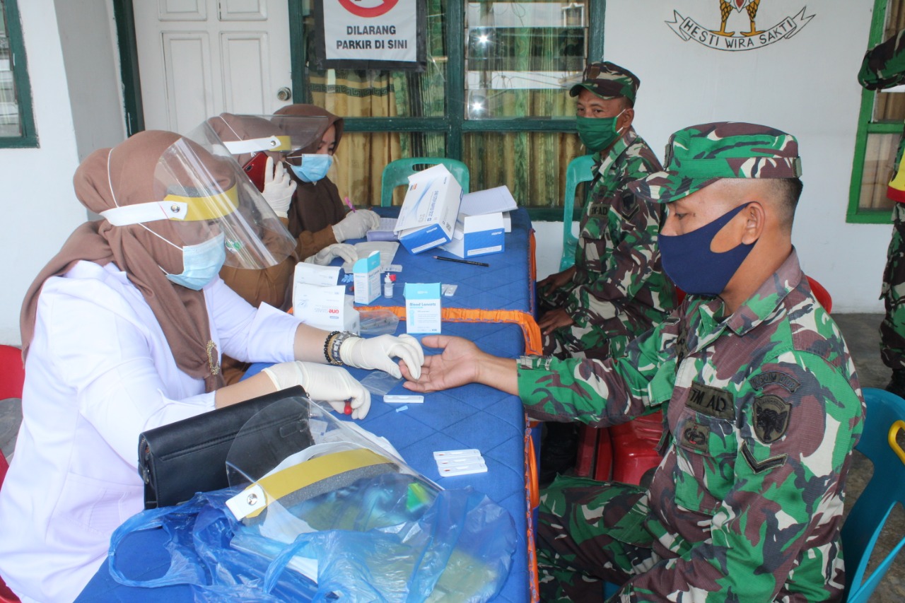 Pos Perbatas Aceh Tenggara, Personil TNI Dicek Dinkes Cegah Covid-19
