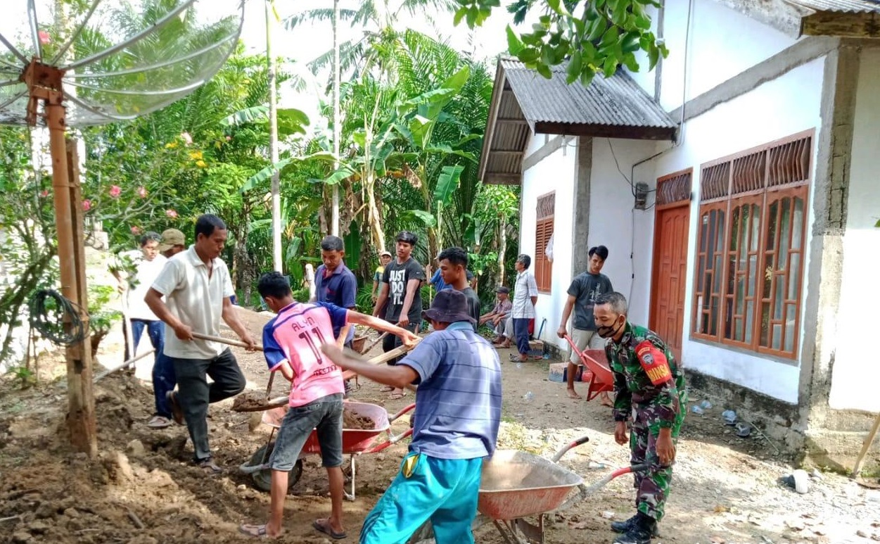Serda Tonny Maryanto Bahu Membahu Bersama Masyarakat Bergotong Royong