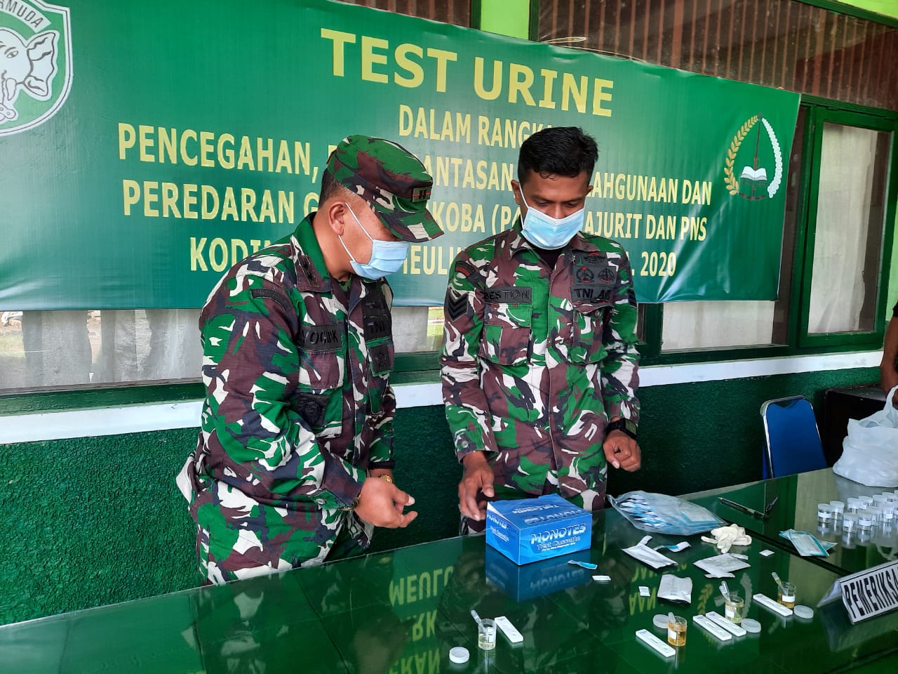 Cegah Narkoba, Prajurit Kodim 0115/Simeulue di Tes Urine Dadakan