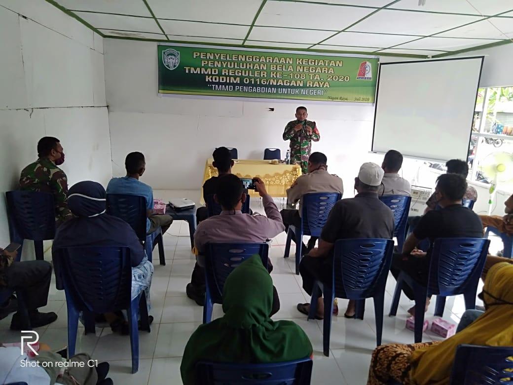 Satgas TMMD 108 Kodim Nagan Raya, Berikan Penyuluhan Bela Negara