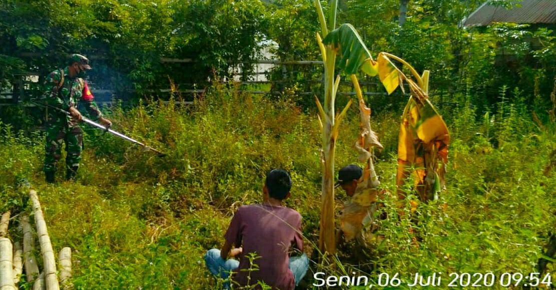 Untuk Ketahanan Pangan Ditengah Pandemi Covid-19, Babinsa Ajak Masyarakat Manfaatkan Lahan Kosong