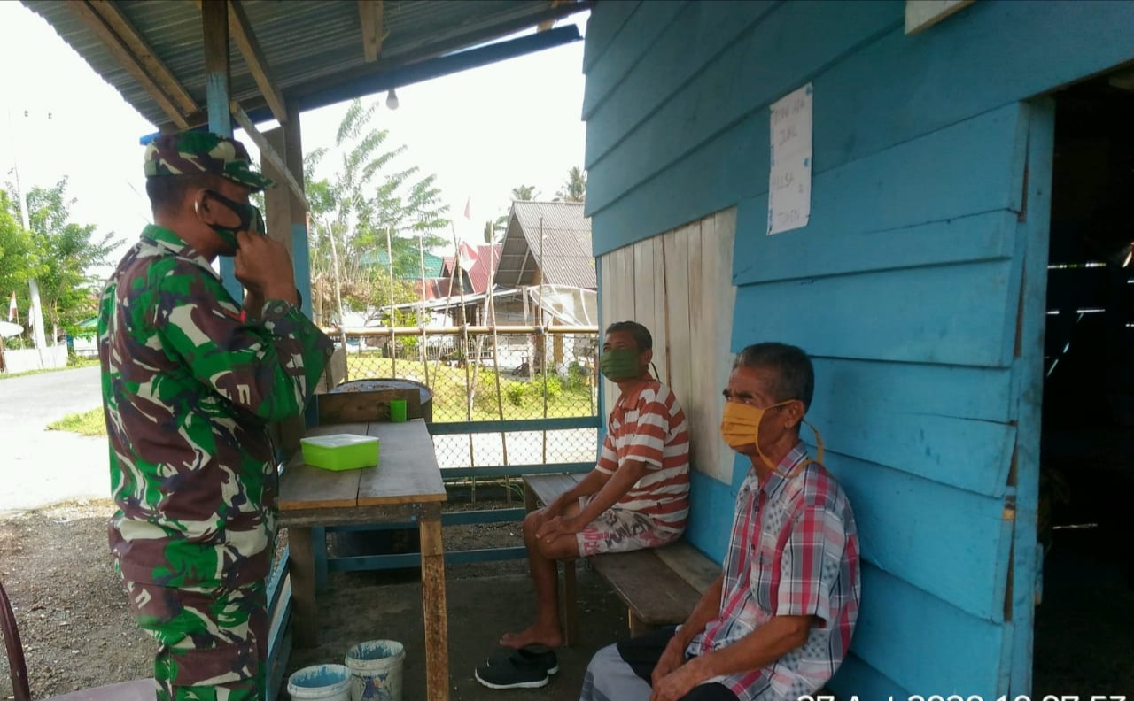 Babinsa Koramil 03/Teupah selatan gencar melaksanakan himbauan di desa binaanya