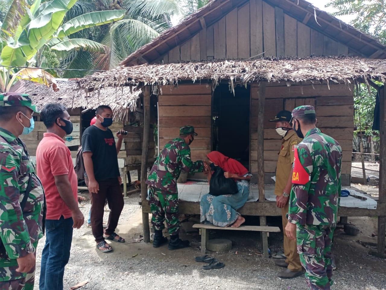 Peringati HUT  TNI ke 75 Kodim 0116/Nagan Raya bagikan sembako