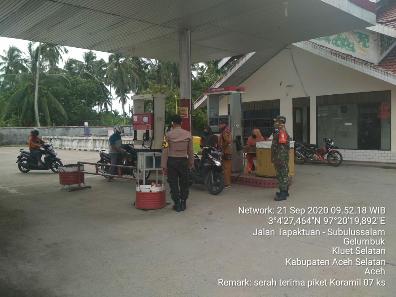 TNI/Polri Kembali Melanjutkan Penegakan Penerapan Protokol Kesehatan di Wilayah Kluet Selatan