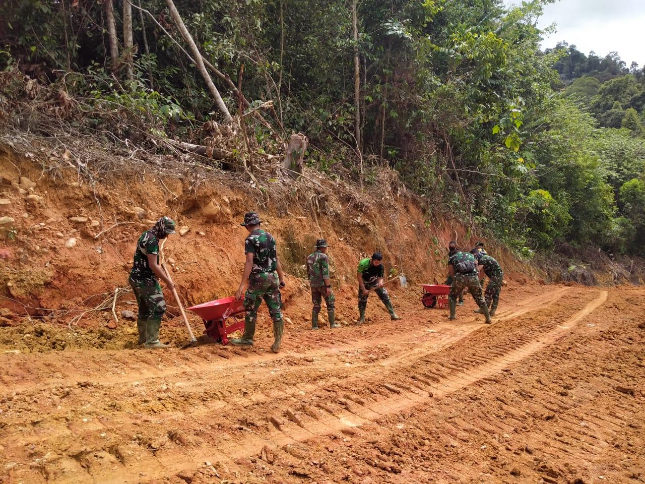 Satgas Tmmd Ke 109 Kodim 0110/Abdya Kejar Pengerjaan Pembukaan Badan Jalan