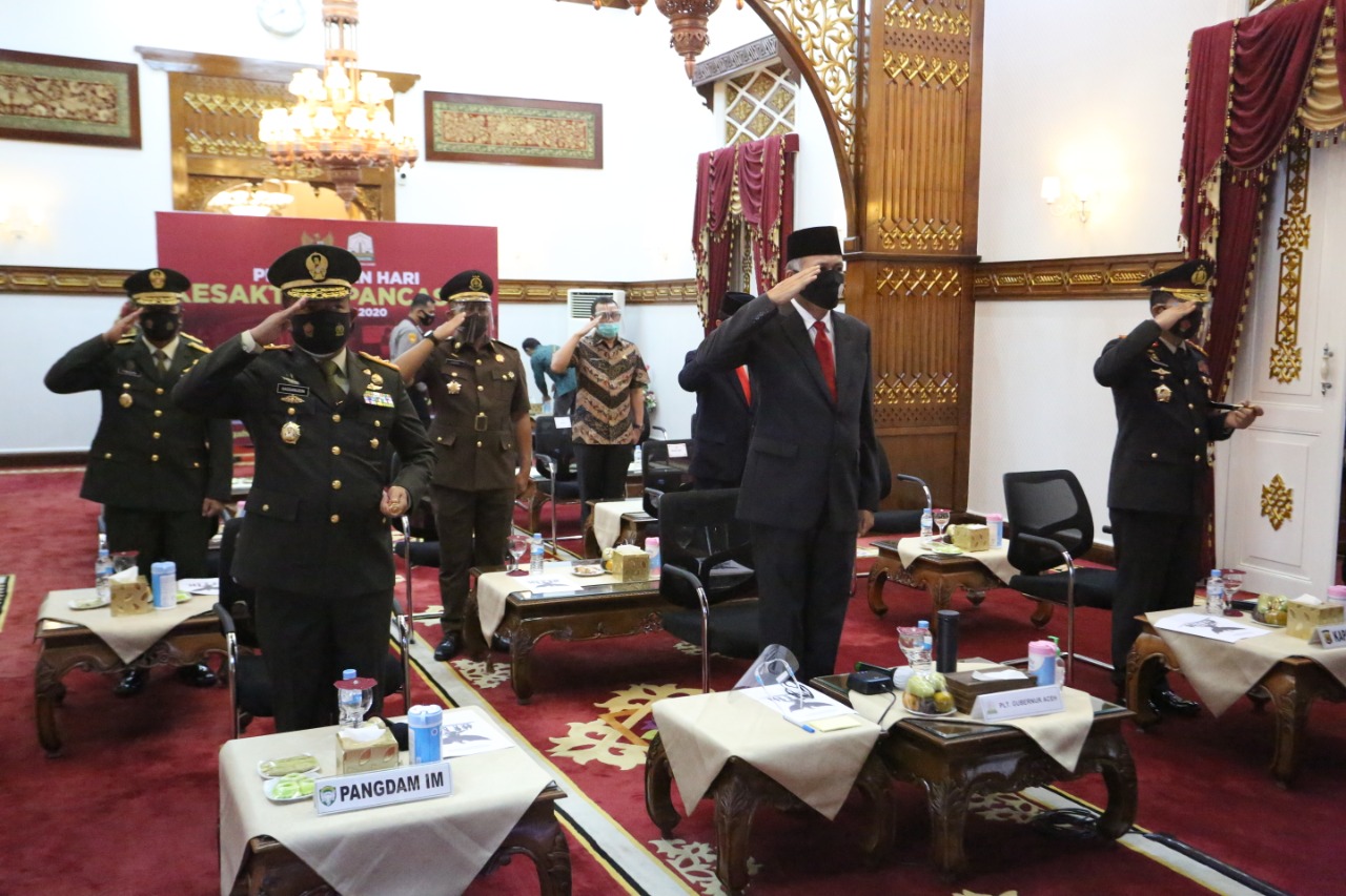 Pangdam IM Ikuti Upacara Hari Kesaktian Pancasila Secara Virtual