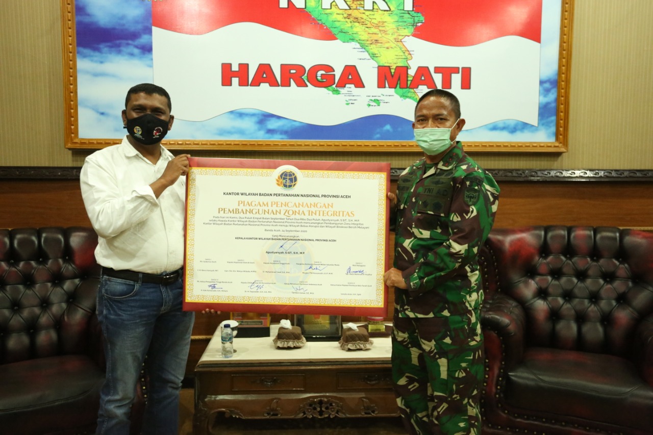 Pangdam IM Dukung Penuh Semua Lembaga Canangkan Pembangunan Zona Integritas Bebas Korupsi