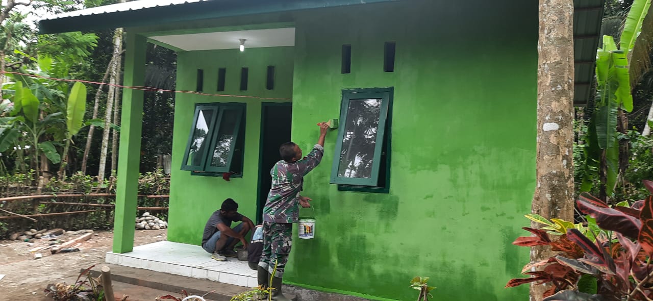 Pengerjaan RTLH Dalam Rangka HUT ke 75 TNI Kodim 0110/Abdya 100% Rampung Dikerjakan