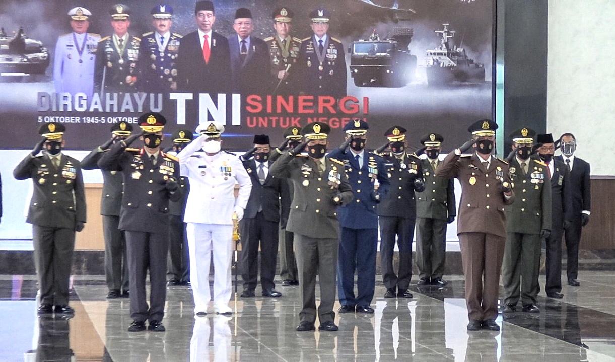 Pangdam IM Mayjen TNI Hassanudin, S.I.P., M.M Ikuti Upacara HUT Ke-75 TNI Secara Virtual