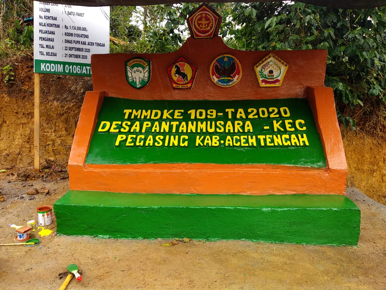 Tugu Simbol TMMD Ke 109 Selesai Dibangun, Bukti Karya TNI Membangun Desa