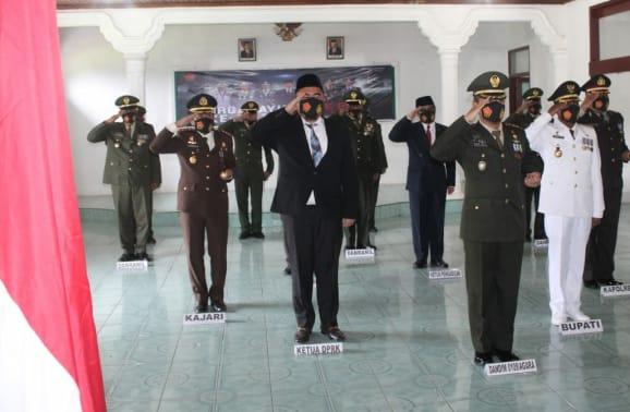 Forkopimda Kab. Agara Laksanakan Upacara Secara Virtual Dirgahayu TNI Ke-75