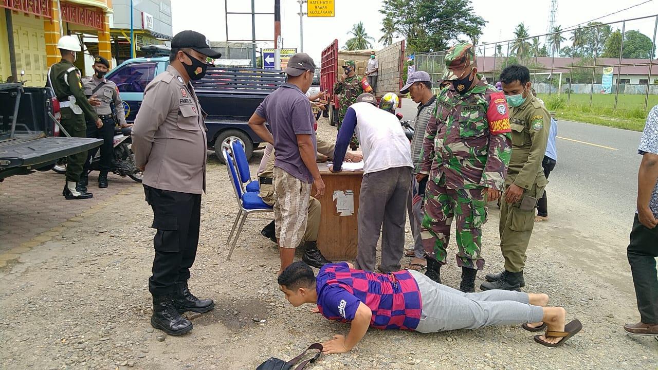 Satgas Covid 19 Kodim 0110/Abdya, Gelar Kegiatan Operasi Penegakkan Disiplin Protokol Kesehatan Covid 19