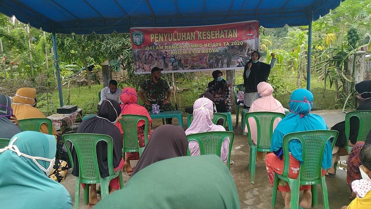 Satgas TMMD ke 109 Kodim 0110/Abdya Gelar Penyuluhan Kesehatan