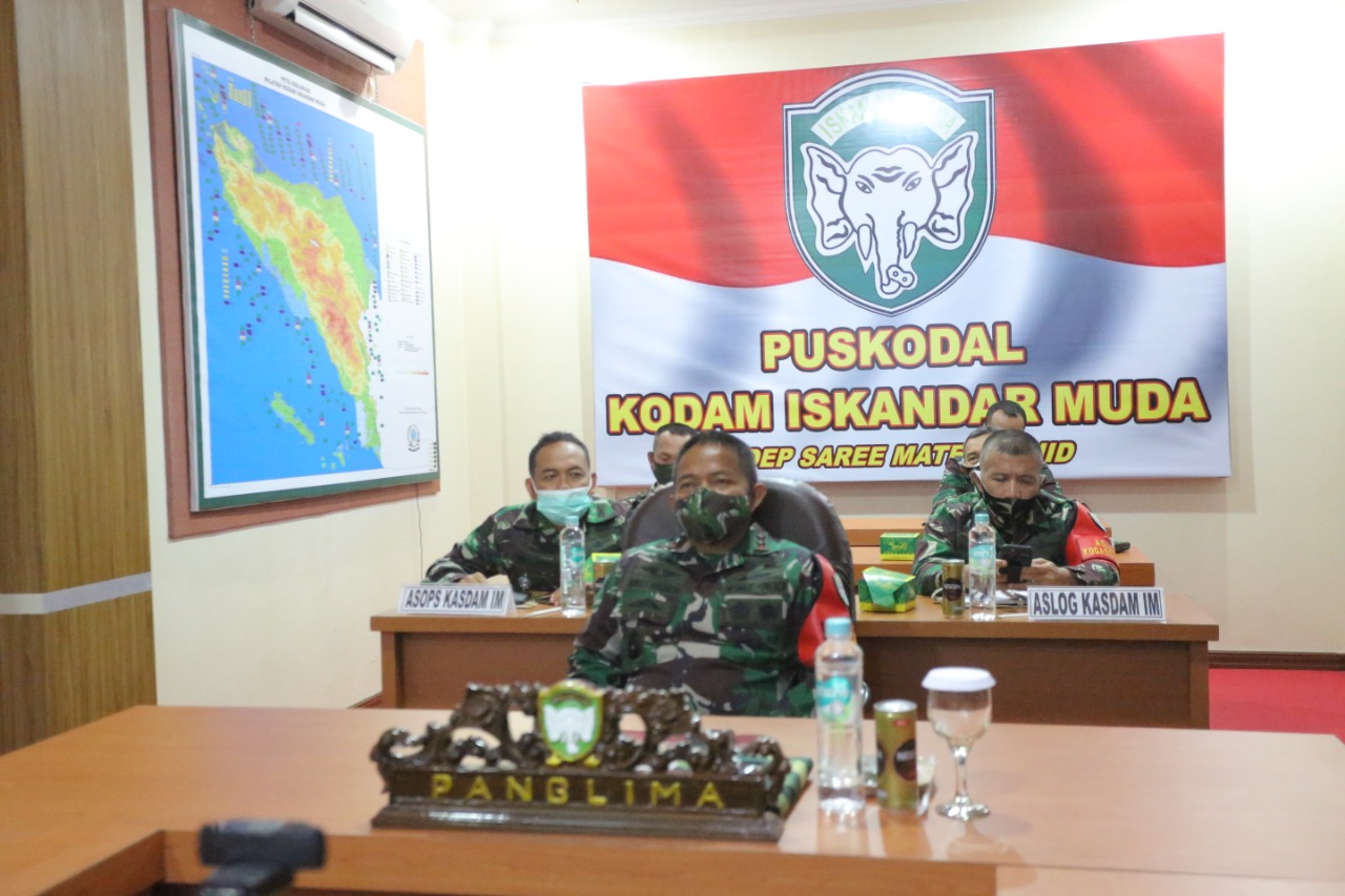 Pangdam IM Ikuti Rakor Virtual Bersama Ketua Satgas Penanganan Covid-19 Nasional, Ini yang Dibahas