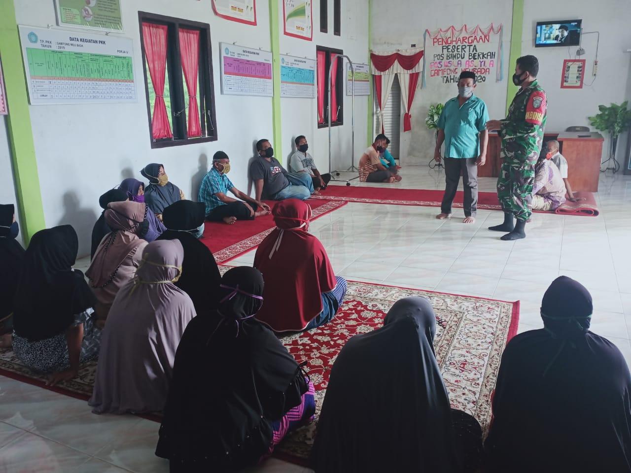 Babinsa Koramil 12/Montasik Sosialisasi Prokes
