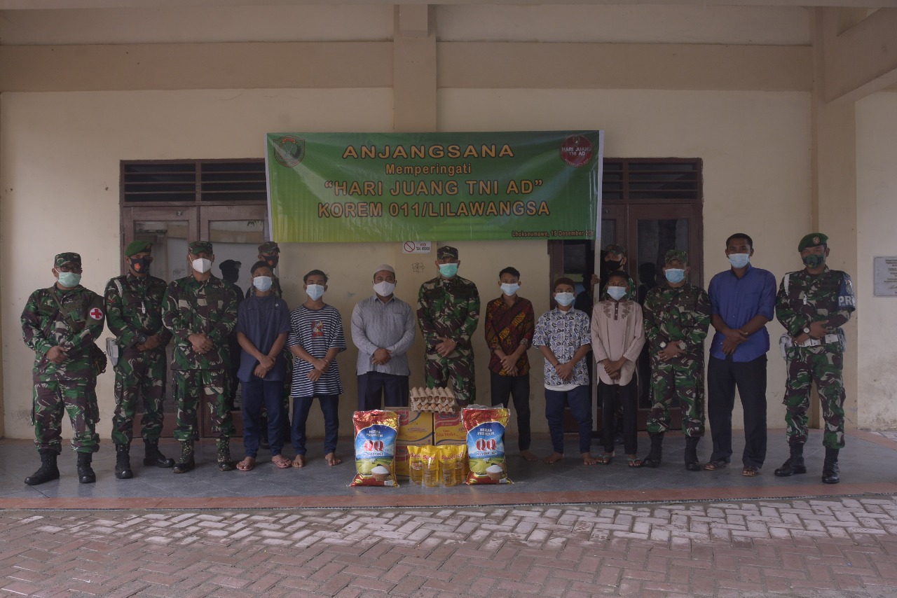 Korem 011/LW Gelar Doa Bersama Anak Panti Hari Juang Kartika TNI AD, Sederhana Namun Hikmat