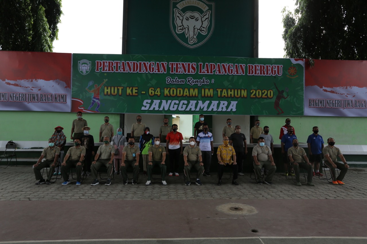 Peringati HUT ke-64, Kodam IM Gelar Turnamen Tenis Lapangan Beregu