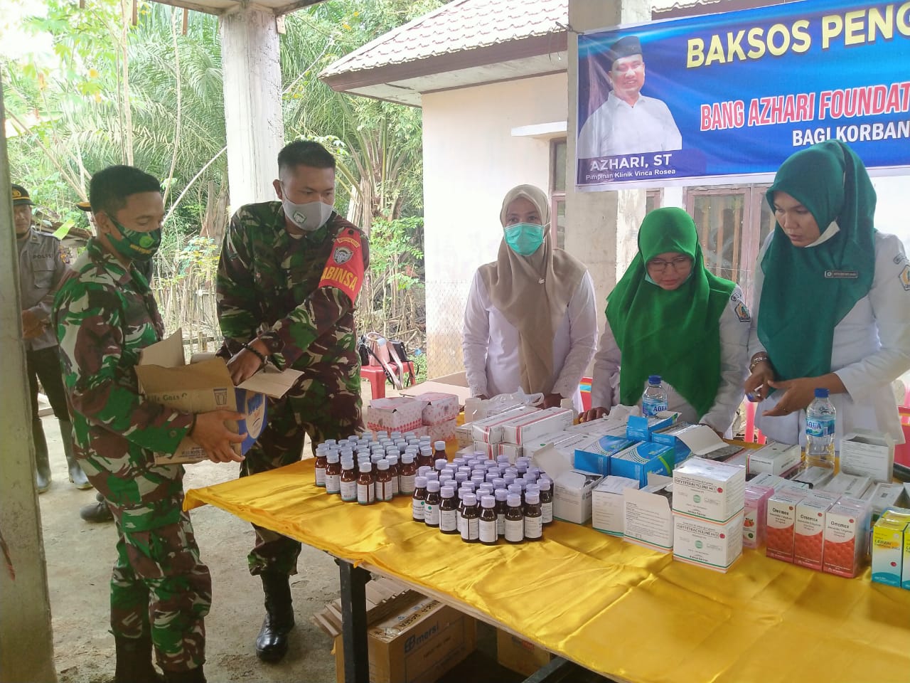 Pasca Banjir Kodim Aceh Utara Laksanakan Baksos Pengobatan Gratis