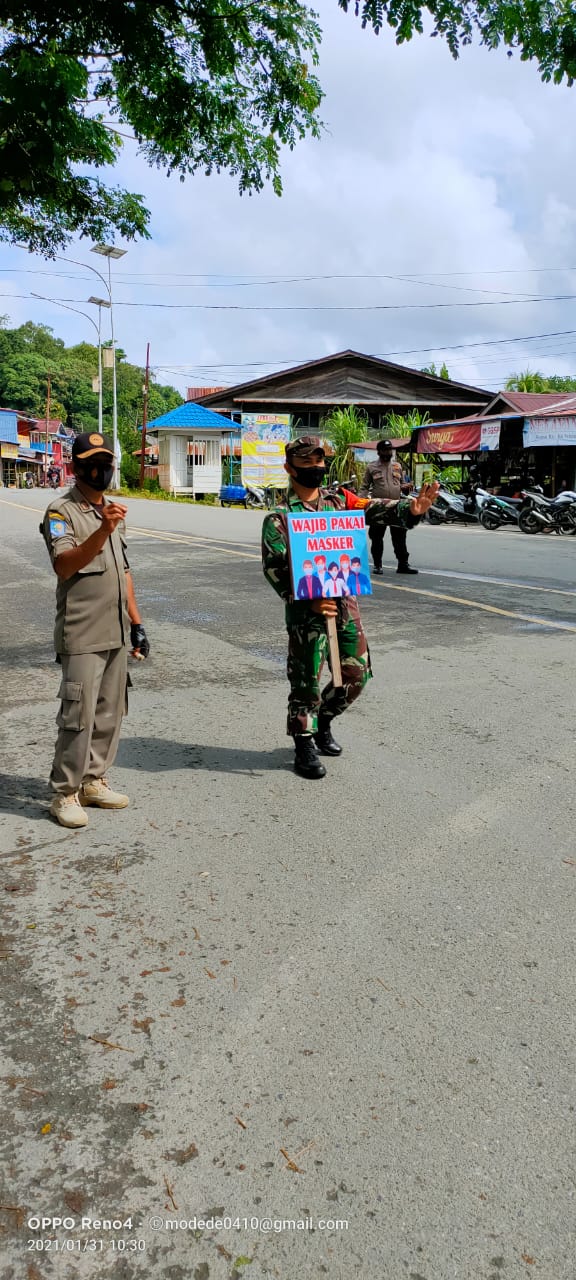 Operasi Yustisia razia masker dalam rangka upaya memutus mata rantai  penyebaran covid 19 di wilayah Kodim 0115/Simeulue