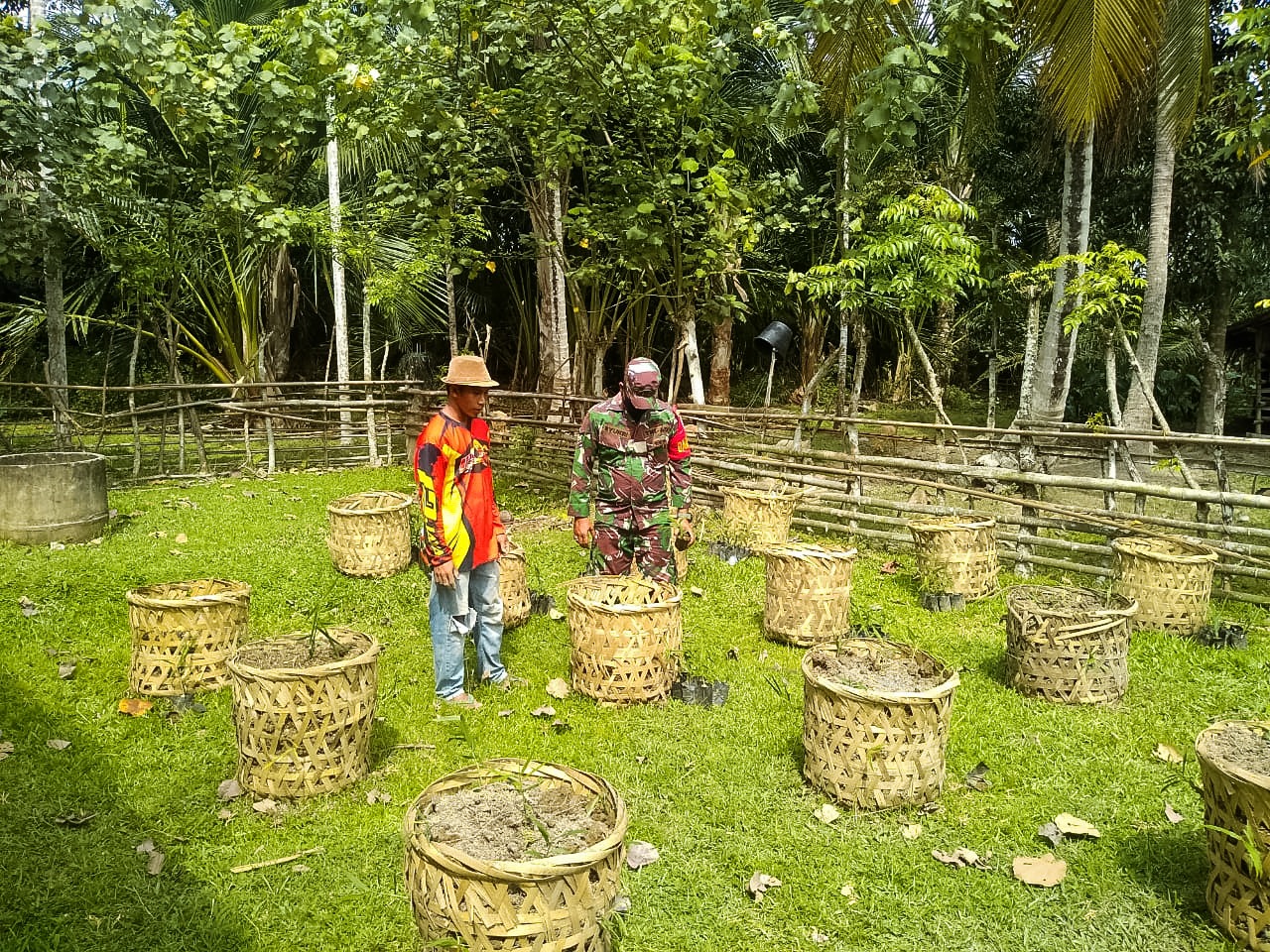 Babinsa Ramil 21/Mdt Beri Motivasi Warga Olah Lahan Kosong