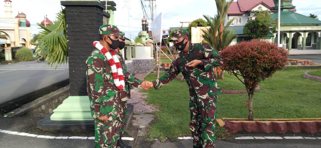 Upacara Penyambutan Anggota Kodim 0105/Abar Usai Laksanakan Satgaster di Papua