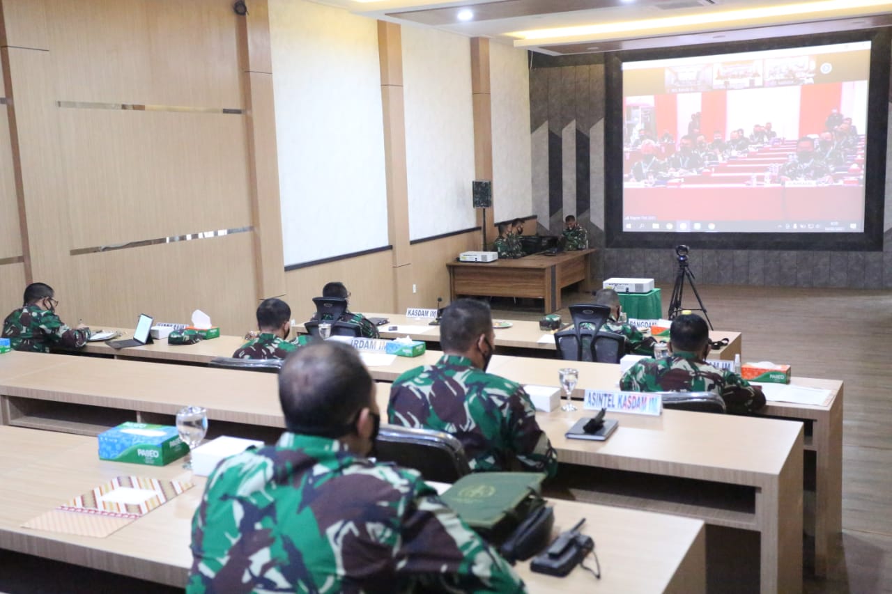 Pangdam IM Ikuti Rapat Pimpinan TNI Tahun 2021 Secara Virtual